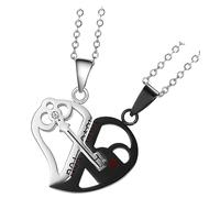 1 par para Amor a Las Parejas a Juego Promise GANA de Alma Gemela tu Novia costante corazón de San Valentín Presente Collar de Acero Inoxidable