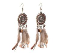 1 Par pendientes bohemios pendientes boho Aretes de borlas aretes coloridos Pendientes para mujeres Accesorios boho creer pendientes disfraz vikingo mujer ymqewq pluma Coffee OATIPHO