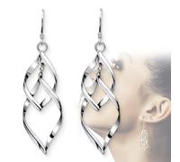 1 par Pendientes largos de borla para mujer, de plata de ley, para regalo, Plata de ley