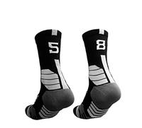 1 Par Professional Collocation 0-9 Números Calcetines de Baloncesto Gruesos Antideslizantes Duraderos Monopatín Toalla Inferior