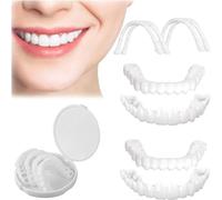 1 Par Prótesis Dental Cosmética Dientes Postizos Temporales Arriba Y Abajo, Carillas Dentales Ajustables Cubrir Dientes Picados Para Hombre Y Mujer, Reparación De Dientes Imperfectos