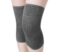 1 par Rodilleras Invierno Lana Sober Compresión Rodillera Transpirable Soporte térmica calentador para hombre y mujer, color gris