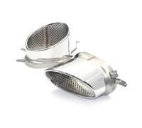 1 Par Silenciadores Tubo Escape Coche Acero Inoxidable 304 Punta Para Audi A4 A5 A6 A7 RS3 RS4 RS6 RS7 2015-2018(SILVER)