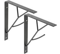 1 par soporte de estantería Mensula de estantería Mensula de Estante RK13 negro Soporte de Balda Repisa Soporte de Entrepaño Escuadra de Estanteria de SOTECH