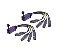 1 par STP RJ45 Cat5/6 a 4 canales XLR extensor de red múltiple de 3 pines for Audio de escenario en vivo, sonido, iluminación, estudio de grabación(D1001-Black-Purple,1.5M)