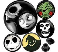 (1 par) Túnel de carne Ajuste de tornillo de calibre de oreja Tamaño disponible 2 g (6 mm) a 30 mm Elija el estilo A>B>C>D>E, 7/8 = 22mm, Madera Silicona Piedra, Sin gemas.