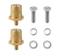 1 Par Universal Adaptador de Polo Batería M6, Duradero Latón Terminal Positivo y Negativo, Poste M6 con Tornillos de Acero Inox y Arandelas para Coche