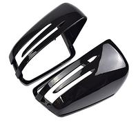 1 par vista trasera espejo cubierta izquierda derecha espejo lateral cubiertas tapas para Benz W176 W204 W246 W212 W221 C117 X204 X156 (Negro brillante)