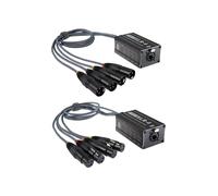 1 Par XLR Macho/Hembra Serpiente de 4 Canales 3 Pines XLR/DMX A Ethercon RJ45 Cat5/Cat6 Extensor Ethernet para Escenario en Vivo, Negro