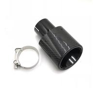 1 para Uds. Puntas de para escape ovaladas inclinadas para coche, para escapes fibra carbono, tubos ovalados, silenciador negro inoxidable Puntas de escape(63-130 Glossy)