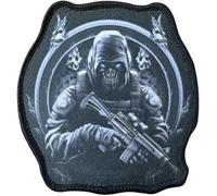 1 parche de calavera, francotirador, parche de velcro bordado, parche táctico, moral Hook Loop Patches, 7,7 x 8 cm para mochilas, ropa, bolsos, chaleco uniforme
