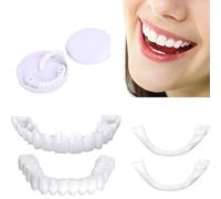 1 Pare Carillas Dentales Cosméticas Dentaduras Postizas Ajustables Postizos Superior E Inferior Dientes Falsos Dentadura De Silicona Cubrir Dientes Imperfectos