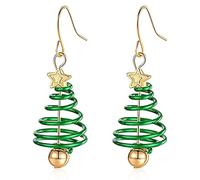 1 Pare Pendientes Mujer, Pendientes Colgantes Navidad, Pendientes de Cadena Larga Navideños Divertidos Regalo Joyería Navidad para Mujer Niña Niños