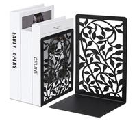 1 Pare Sujetalibros de Metal Negro, Sujeta Libros Estanteria, Antideslizante Sujetalibros, Soporte Libros para Biblioteca, Escuela, Oficina, Decoración de Escritorio