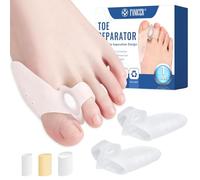 1 Pares Separador de Dedos de Pie Juanete de Silicona más 3 tapones, Corrector Juanetes Mujer y Hombre, Separador de Dedos de Pie Juanete, Relaja y Estira el Dedo Gordo, Fácil uso