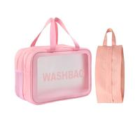 1 -Parte De Los Artículos De Viaje Y La Bolsa De Almacenamiento De 1 Parte, La Bolsa De Maquillaje Translúcido, La Bolsa De Mango Portátil, La Bolsa De Extremo De Los Cosméticos.