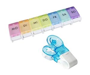 1 Pastillero De Una Sola Fila Para Una Semana Y 1 Pastillero, Caja Dispensadora De Medicamentos Portátil, Recordatorio De Fuente Grande, Adecuado Para El Manejo De La Salud De Los Ancianos.