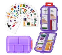 1 pastillero para 7 días, 14 días de viaje, caja de medicamentos, compacto y portátil, para viajes y vacaciones diarias (morado)