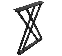 1 pata de mesa de conferencias,pata de mesa en forma de X,con reposapiés antideslizante suelo estable y protector fuerte capacidad de carga sin óxido 72cm / Negro / 60x72cm