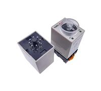1 PC AH3-2 Relé de tiempo AC/DC Dickstich Temporizador de retardo de encendido AH3-3 Rango de ajuste de tiempo 0,1 S-60 m con base DC12V24V AC220V (DC24V, AH3-2 0-30 segundos)