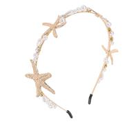1 Pc aro de pelo de estrella de mar diademas de boda diadema de conchas marinas de imitación para el cabello diadema nupcial joyas hair topper bride pelo de novia venda