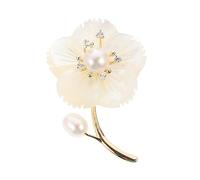 1 Pc broche coquilla cascarilla joyas de perlas para mujer damas alfiler decoración ramillete de ropa delicada de accesorio de ropa Perlas naturales de dulce OATIPHO