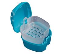 1 PC Caja de dentadura postiza con pestaña de recuperación Simple Caso de baño de dentadura postiza Caja de protección de los Dientes postizos dentaduras postizables y los obj