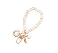 1 PC con forma de corazón de concha marina con forma de perla imitación de cadena, colgante de pulsera, collar de teléfono con cadena, llavero de bolso Accesorios decorativos