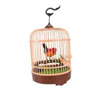 1 Pc Juguete De Jaula De Pájaros con Control De Voz Jaula Decorativa para Pájaros Pájaro Artificial Sonido Niño Adornos Componentes Electrónicos (batería No Incluida) El Pájaro
