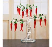 1 PC Red Artificial Vidrio Simulación Chili Tre'e Plantas Poner Verduras De Frutas Para Año Nuevo Decoración Del Hogar Navideño-6 cuelga el árbol chili