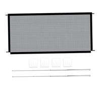 1 PC Safety Gate Net, puertas de escalera de tela Oxford de 43x28 pulgadas para bebé, tapón de escalera para perros con poste telescópico de acero inoxidable y ganchos pegajosos.