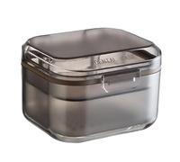 1 PC Tres Pisos Caja Ferula Dental de Dentaduras Postizas Portátil,Estuche para Guardar la Dentadura con Cesta de Enjuague Extraíble,Caja de Baño Funda Aparato Dental Caja Ortodoncia,Retenedor Dental