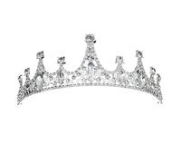 1 Pc Women's Crown Sparkling Rhinestone Wed Party Holiday Girl Headband Bride Headdress Elegant Versatile Jewelry Gift para Bodas(Color3)