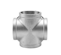 1 PCS 304 Stainless Steel DN8 10 15 DN20 25 32 40 50 1/2" BSP Female Male Thread 4 Way Equal For Water Gas And Oil Cross Pipe Fittings(Female,1-1/2")