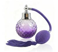 1 Pcs botella de spray de perfume de 100ml,botella atomizadora recargable vintage de cristal de color degradado con borla larga,accesorios profesionales de agua de niebla continua (púrpura)