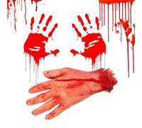 1 PCS Brazo Roto Halloween Brazo Falso de Horror Decoración de Halloween Brazo Halloween Horror Sangrientos Realistas Cuerpo de Halloween Manos Cortados Horror para Decoración de Halloween o Fiestas