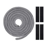 1 Pcs Cordón de Sellado Hornos Ø 10 mm x 2,5 m,con 4pcs Cinta Final,Junta Refractaria Chimenea,Tira de Sellado Resistente Calor,Línea de Sellado Fibra de Vidrio,para Parrilla,Tuberías-Gris