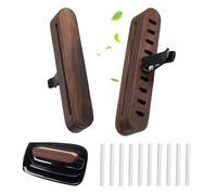 1 PCS Difusor de aceites esenciales de madera para coche, difusor de aroma con 10 almohadillas de relleno, ambientador para coche, refrescante y purifica el aire