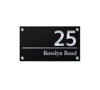 1 Pcs Large External House Numbers Sign Modern Residential Number Plate 3D Acrylic(Black and White,15x28cm(5.9x11in))