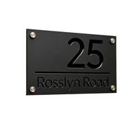 1 Pcs Large External House Numbers Sign Modern Residential Number Plate 3D Acrylic(Black black,15x28cm(5.9x11in))
