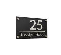 1 Pcs Large External House Numbers Sign Modern Residential Number Plate 3D Acrylic(Black Silver,15x28cm(5.9x11in))