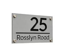 1 Pcs Large External House Numbers Sign Modern Residential Number Plate 3D Acrylic(Grey and black,20x40cm(7.9x15.7in))
