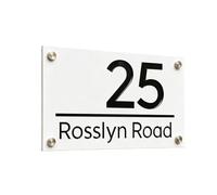 1 Pcs Large External House Numbers Sign Modern Residential Number Plate 3D Acrylic(White and Black,22x45cm(8.7x17.7in))