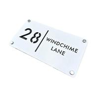 1 Pcs Outdoor House Number Plates Home Address Names Hotel Apartment 3D Acrylic(White and Black,15x28cm(5.9x11in))