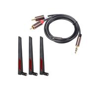 1 Pcs Rca Cable Hifi Stereo 3.5mm To 2Rca Audio Cable & 1 Set SMA 8DBi 2.4G/5.8G Dual Band Antenna WiFi Router Adapter