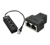 1 Pcs RJ45 Male to 3 RJ45 Female Port Network Extender Cable Splitter & 1 Pcs 2 Port RJ45 Splitter Adapter