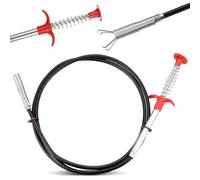 1 PcsDesatascador Tuberias Profesional, 160 cm Alambre Desatascador Tuberias, Desatascador Ducha WC, Espiral de Tubería, Pinza de Garra Flexible para Drenaje Fregadero de Cocina Baño(160 cm)