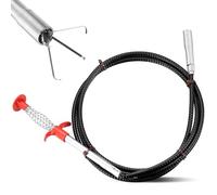1 PcsDesatascador Tuberias Profesional, 200 cm Alambre Desatascador Tuberias, Desatascador Ducha WC, Espiral de Tubería, Pinza de Garra Flexible para Drenaje Fregadero de Cocina Baño(200 cm)
