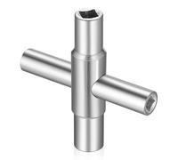 1 PcsLlave De Utilidad Multifuncional,Llave Cuadrada de 4 Puntas de 6,5/7/8/9 mm,Llave Universal para Caja Contador Agua Cajas Medidores Gas Eléctrica Gabinete de Control, Llaves Puertas Correderas