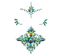 1 Pegatina Para El Cuerpo Y 1 Pegatina Para La Cara, Juego De Pegatinas De Diamantes De Imitación De Moda, Accesorios De Vestir De Estilo Personalizado.